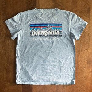 Patagonia pale blue organic tee S